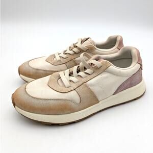 Toms Trvl Lite Retro Sneaker Shoes Women's Champagne Vintage Twill Sz US7.5 EU38